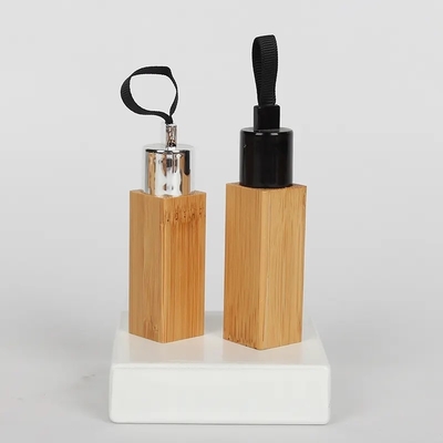 Bouteille cosmétique de qualité supérieure carré vide de 12 ml en bambou naturel