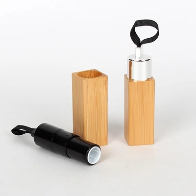 Bouteille cosmétique de qualité supérieure carré vide de 12 ml en bambou naturel