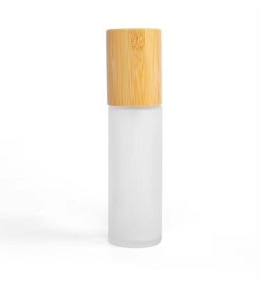 30 ml 50 ml 60 ml bouteille à pulvérisation de brouillard en verre glacé avec bouchon en bambou 30 ml-D37*H103