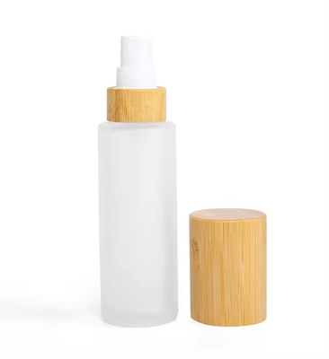 30 ml 50 ml 60 ml bouteille à pulvérisation de brouillard en verre glacé avec bouchon en bambou 30 ml-D37*H103