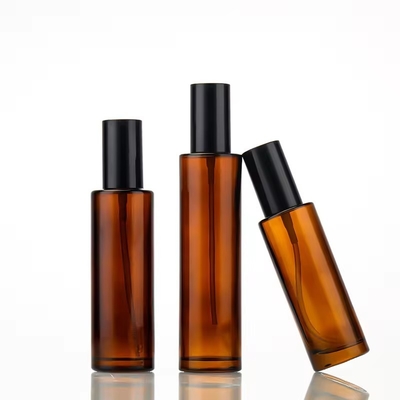 Bouteilles de pompe en verre cosmétique ambrée de 30 ml, 50 ml, 80 ml et 100 ml Bouteille de pulvérisation rechargeable