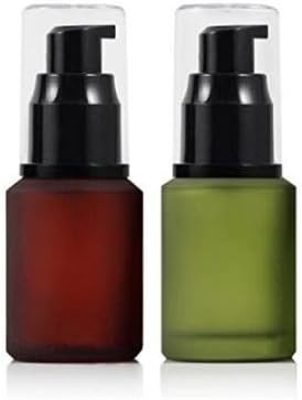 Bouteille de pompe en verre glacé rose rouge vide avec lotion d'émulsion à capuchon transparent