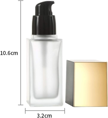 Gold Liden 1 oz/30 ml Bouteilles cosmétiques en verre glacé de conception portable étanche aux fuites