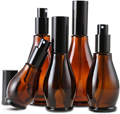 Bouteilles de verre ambrée 100 ml Bouteille de pompe de crème cosmétique