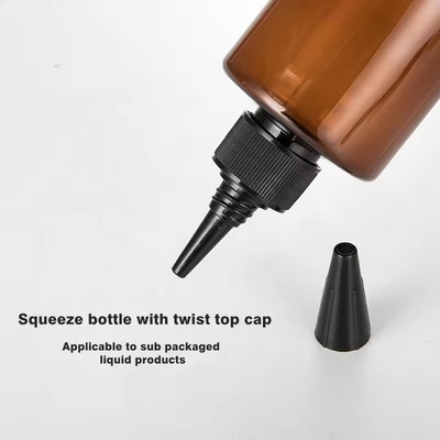 Bouteille cosmétique en plastique Amber Squeeze de 6 ml avec bouchon tourné