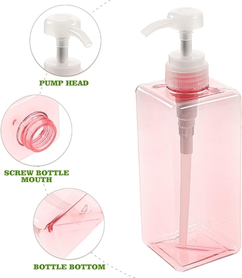 650 ml de shampooing rose vide bouteille de gel de douche bouteille de plastique pour animaux de compagnie