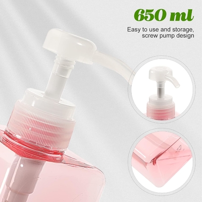 650 ml de shampooing rose vide bouteille de gel de douche bouteille de plastique pour animaux de compagnie
