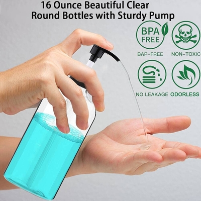 16OZ/500ml Bouteilles de pompe en plastique vides Dispenser des récipients rechargeables durables