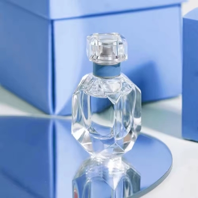 30 ml de bouteilles en verre de luxe de parfums carrés transparents vides Logo personnalisable