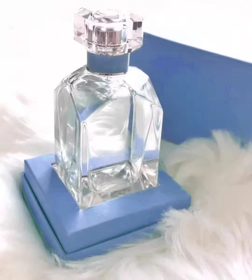 30 ml de bouteilles en verre de luxe de parfums carrés transparents vides Logo personnalisable