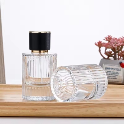Bouteille de verre de parfum de cylindre clair vide Bouteille de pulvérisation d'atomisateur