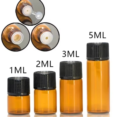 1 ml 2 ml 3 ml 4 ml 5 ml Huile essentielle Mini flacons en verre ambre avec bouchon à vis
