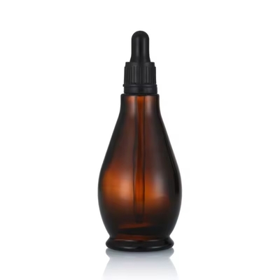 Bouteilles d' huile essentielle vide brun mat rechargeables avec bouchon de goutte-à-goutte 30 ml 50 ml