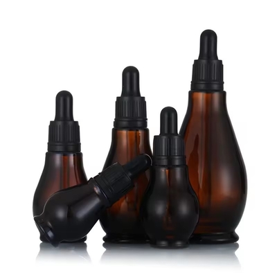 Bouteilles d' huile essentielle vide brun mat rechargeables avec bouchon de goutte-à-goutte 30 ml 50 ml