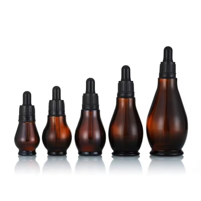 Bouteilles d' huile essentielle vide brun mat rechargeables avec bouchon de goutte-à-goutte 30 ml 50 ml