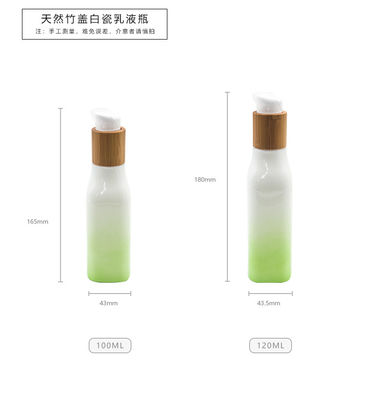 lotion cosmétique en verre de bouteilles de 100ml 43mm 43/410 pot cosmétique avec les couvercles en bambou
