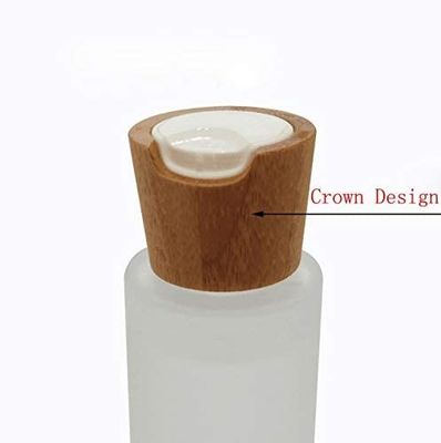 20/410 pot cosmétique de couvercle en bambou cosmétique 20mm en verre des bouteilles 100ml