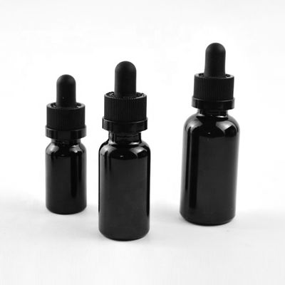 22/400 bouteille en verre givrée 22mm noire de compte-gouttes pour les huiles essentielles 100cc