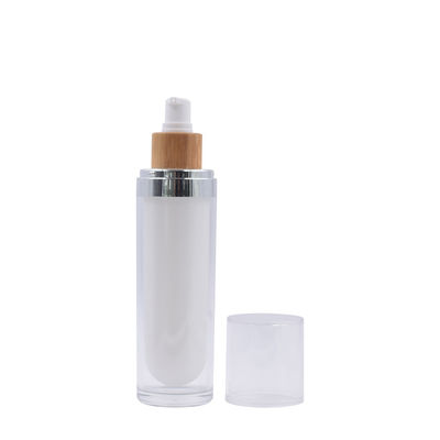 le cosmétique en verre privé d'air de 40ml 100g met des crèmes hydratantes en bouteille les pots que privés d'air de pompe lissent la fermeture