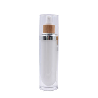 le cosmétique en verre privé d'air de 40ml 100g met des crèmes hydratantes en bouteille les pots que privés d'air de pompe lissent la fermeture