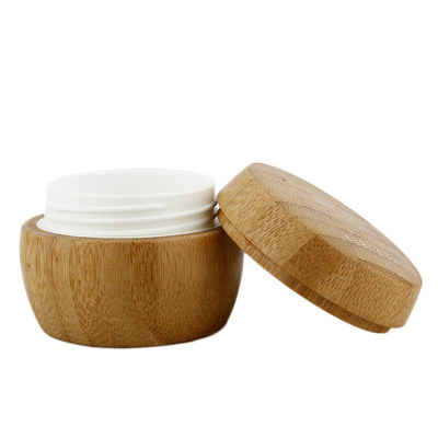 2 onces 2,95 pot privé d'air cosmétique de crème de pompe du pot 30ML de couvercle en bambou de pouce
