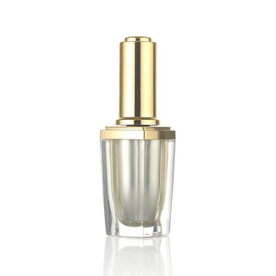Bouteilles vides acryliques de vernis à ongles 10ml avec la place d'or de brosse