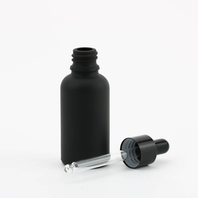 bouteilles Matte Black With Dropper Frosted d'huile essentielle de 5ml 10ml 15ml