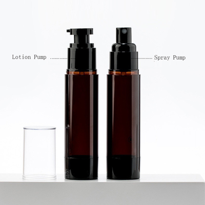 La pompe privée d'air vide de Brown met la bouteille en bouteille cosmétique de soins de la peau de jet de brume de lotion