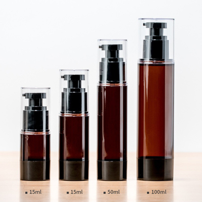 La pompe privée d'air vide de Brown met la bouteille en bouteille cosmétique de soins de la peau de jet de brume de lotion